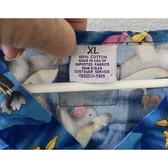 XL S.C.R.U.B.S. 100% Cotton Penguin Top Check Measurements - Picture 4 of 5